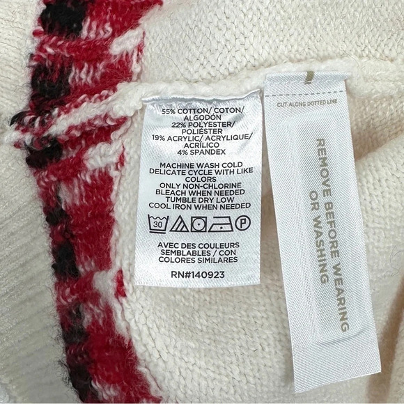 Fair Isle Mock Neck Tunic Sweater in Whisper White Size MP NEW Loft Petite - Picture 5 of 8